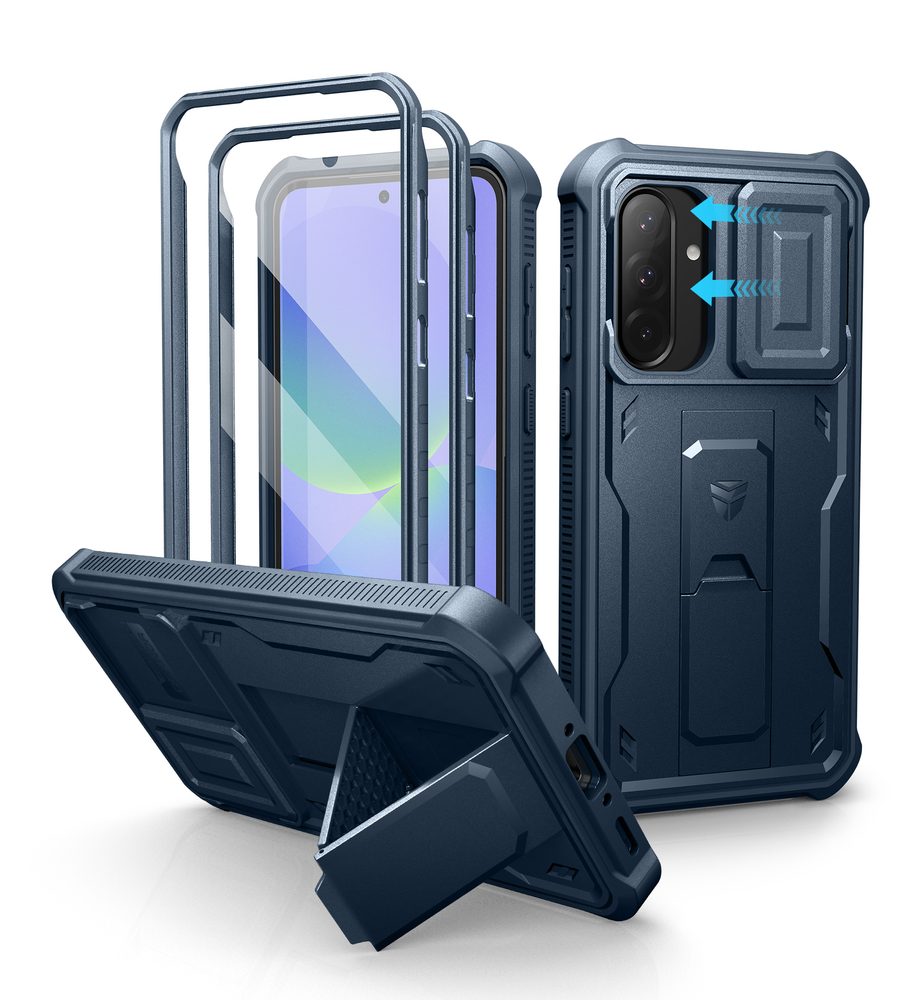 Levně Dexnor 360 Kickstand Camprotector obal Samsung Galaxy A17, modrý