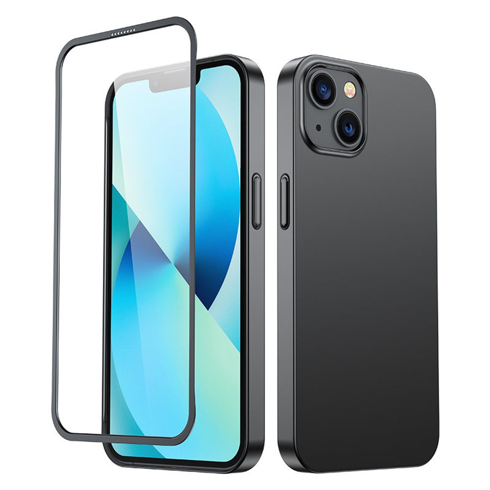 Joyroom 360 Full Case obal + tvrzené sklo, iPhone 13, černé