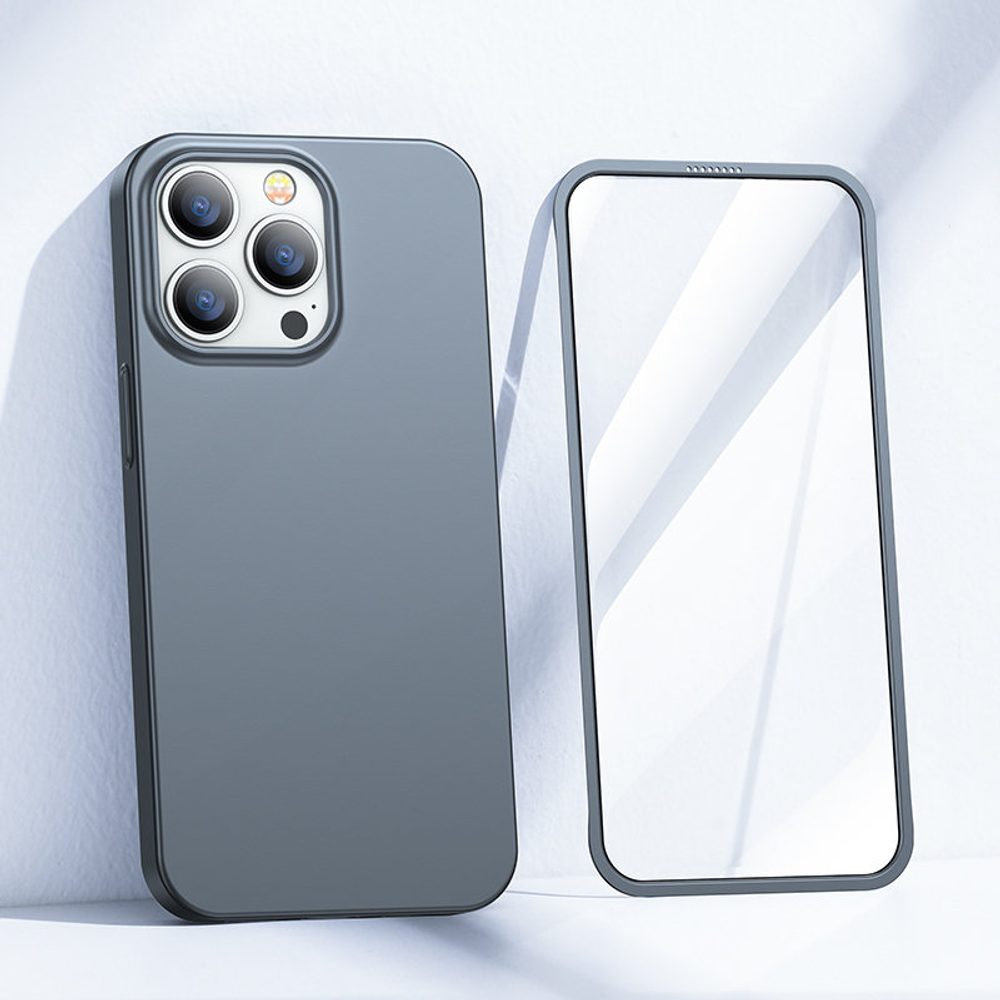 Joyroom 360 Full Case Ovitek + Kaljeno Steklo, IPhone 13 Pro MAX, Sivo