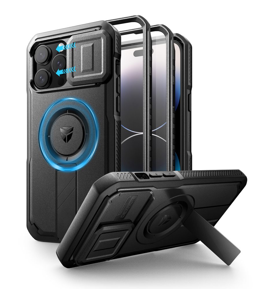 Dexnor MagSafe 360 Kickstand Camprotector Husă iPhone 14 Pro Max, negru