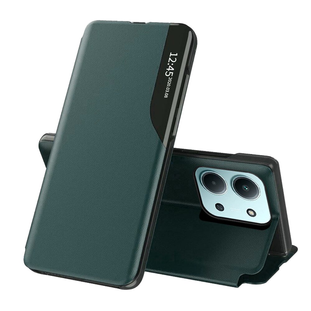 Levně Eco Leather View Case, Xiaomi Redmi 15C 4G / 5G / Poco C85 4G, zelené