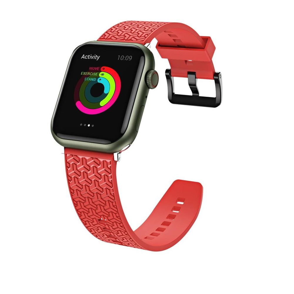 Strap Y řemínek Pro Hodinky Apple Watch 7 / SE (45/44/42mm), červený