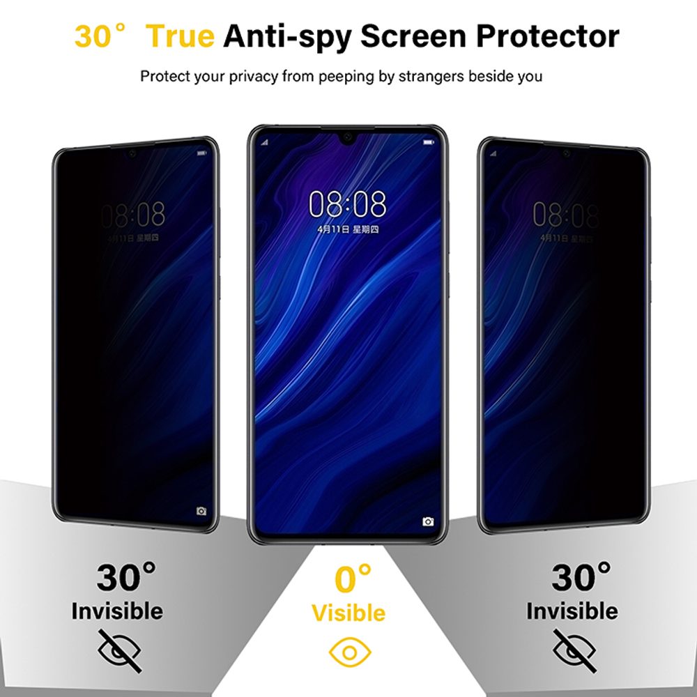 Privacy 5D Zaščitno Kaljeno Steklo, Huawei P30 Lite
