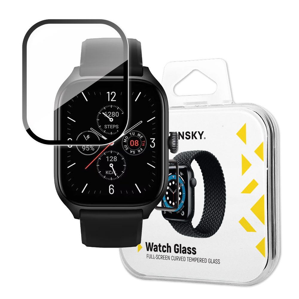 Wozinsky Watch Glass Hibrid üveg, Xiaomi Amazfit GTS 4, Fekete