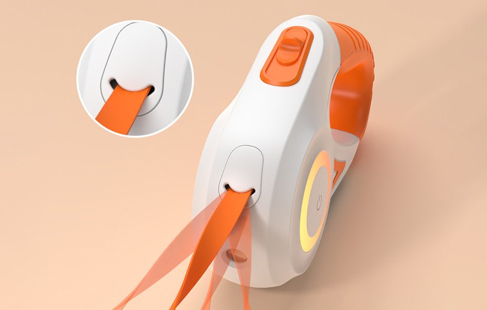 Rojeco Automatické Vodítko Pre Psov S LED Svetlami, 5m, Bielo-oranžové