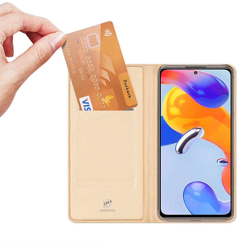 Dux Ducis Skin Pro, Könyves Tok, Xiaomi Redmi Note 11 Pro 5G / 11 Pro / 11E Pro, Arany Színű