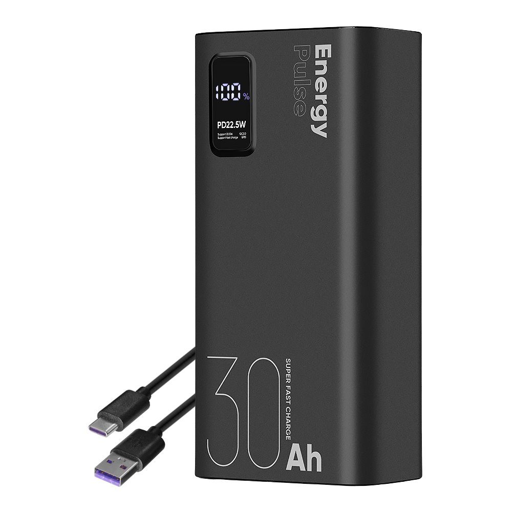 OBAL:ME EnergyPulse Powerbanka 30000mAh, 22,5W, černá