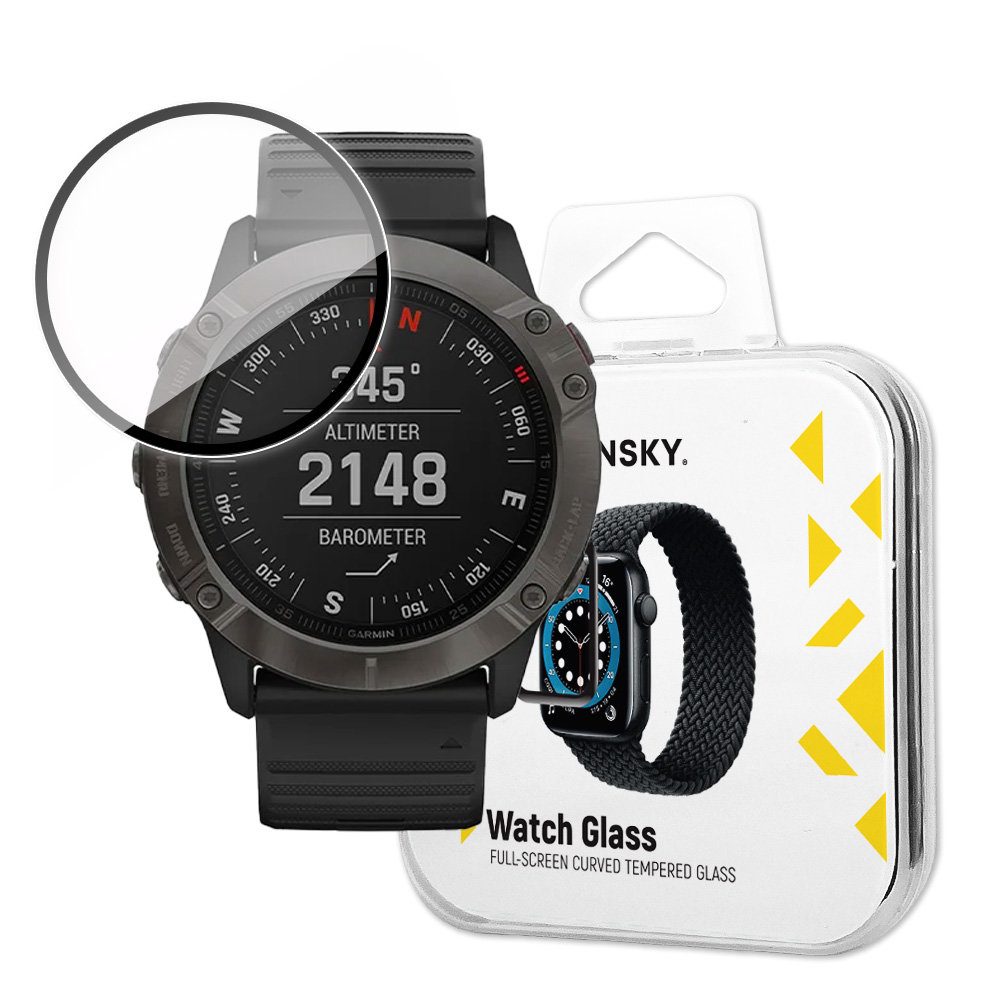 Wozinsky Watch Glass Hibridno Staklo, Garmin Fenix 6X Pro, Crno