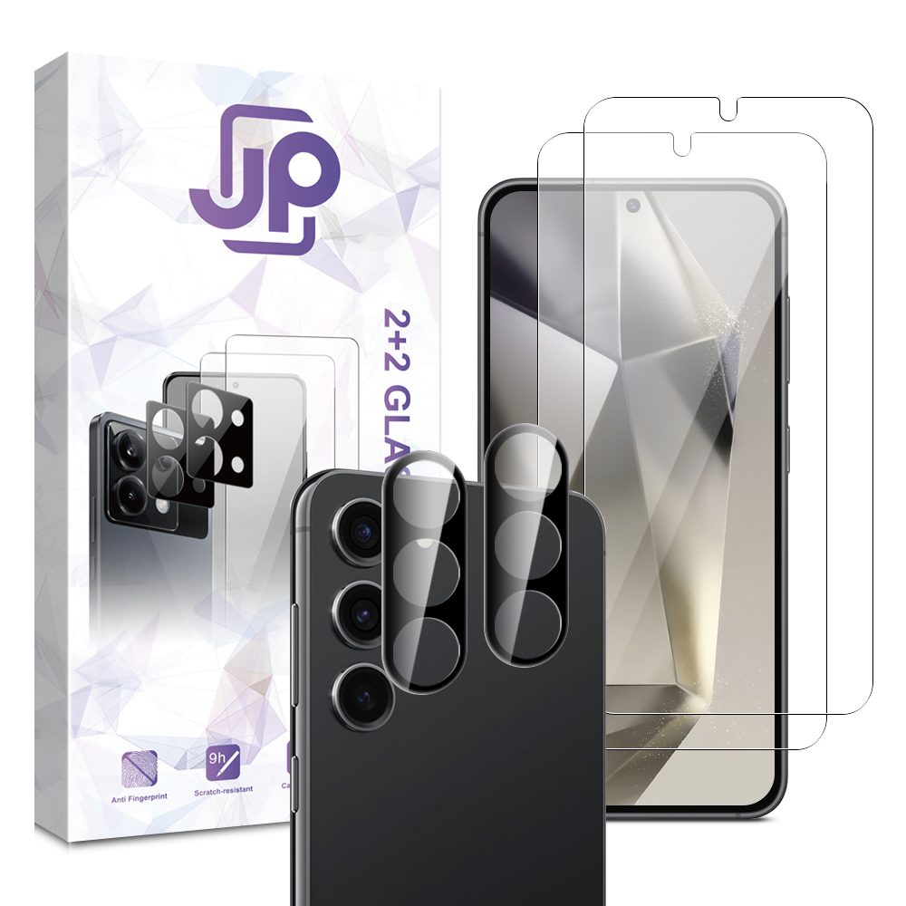 Levně JP Combo pack, Sada 2 tvrzených skel a 2 sklíček na fotoaparát, Samsung Galaxy S24
