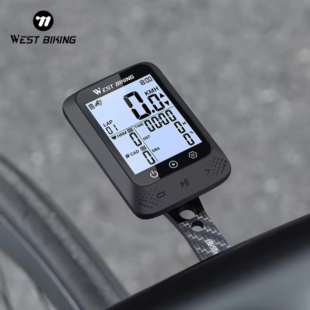 West Biking Vodotesný multifunkčný cyklopočítač s multifunkčným GPS