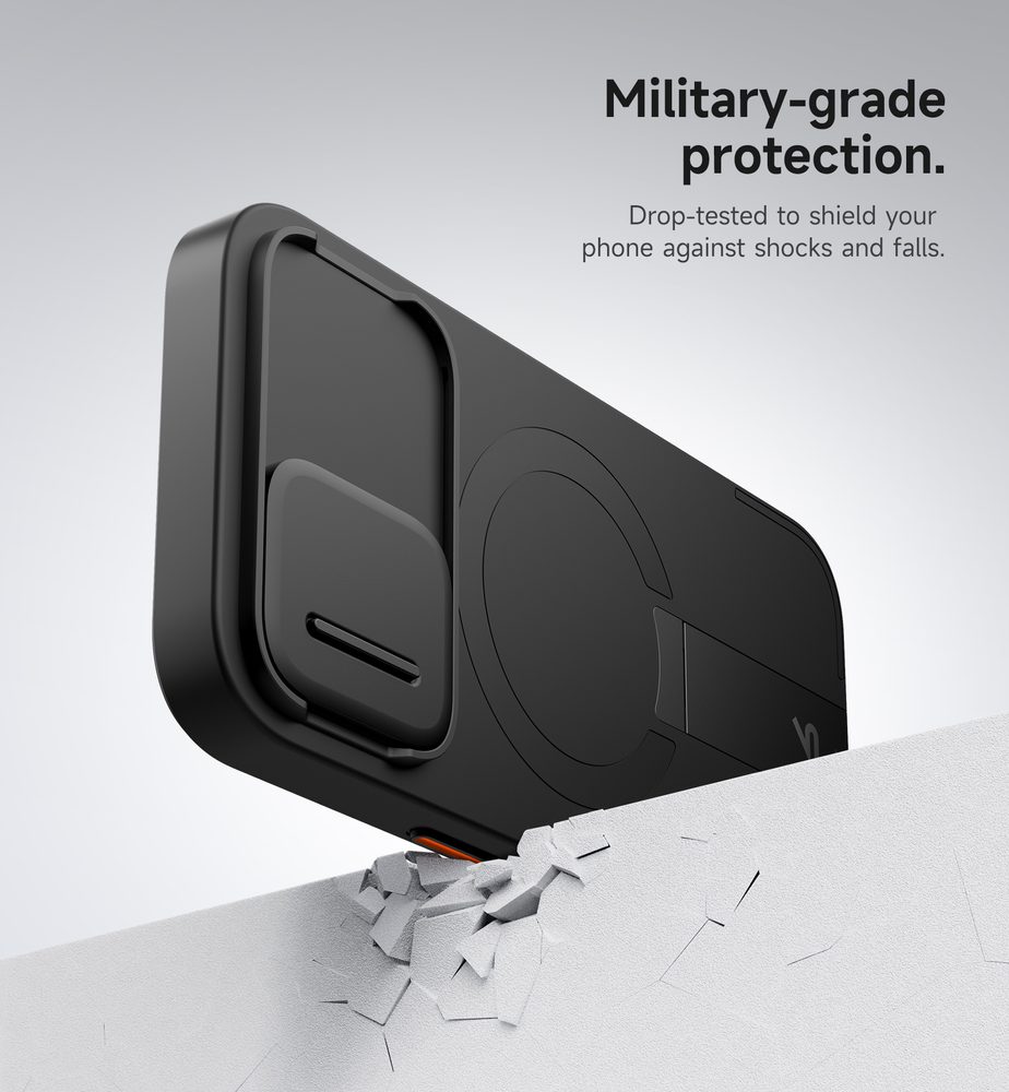 Suritch MagSafe Kickstand Camprotector obal iPhone 16, čierny