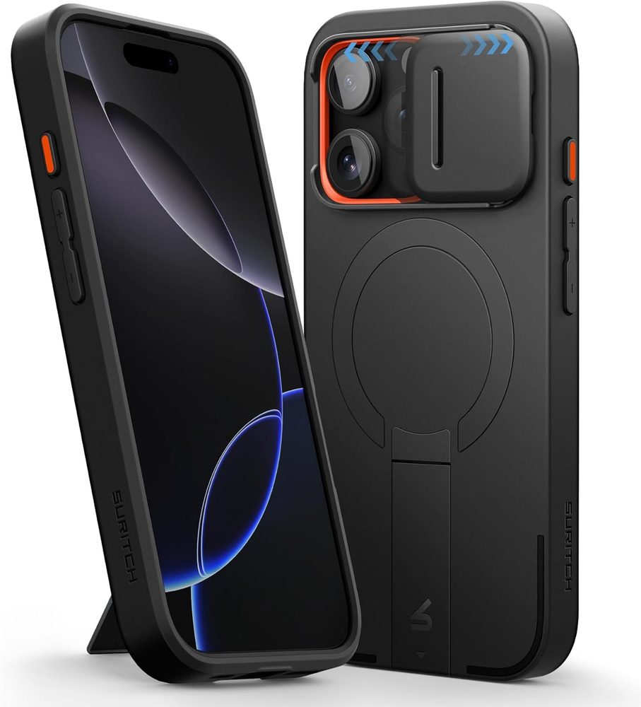 Suritch MagSafe Kickstand Camprotector obal iPhone 16 Pro, černý