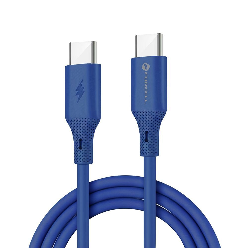 Forcell F-Energy kábel USB-C - USB-C, QC4.0, PD, 3A, 60W, 1 m, modrý