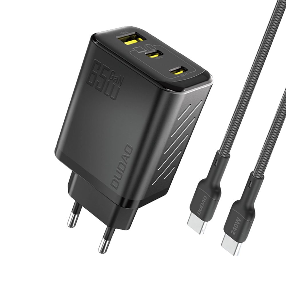 Levně Dudao A29C nabíječka + USB-C kabel, 65W, GaN, černá