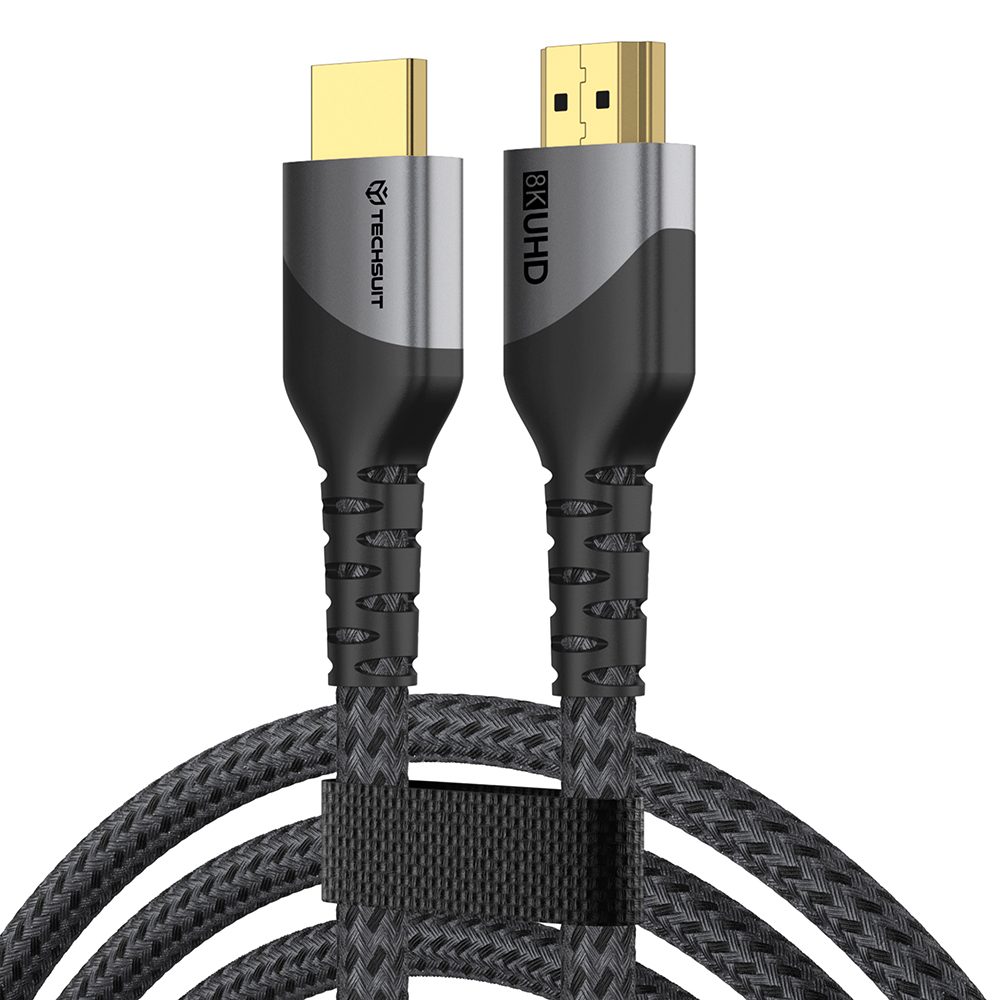 Techsuit Premium video kabel NexusVision Pro (CX3) HDMI - HDMI 2.1, 2 m, sivi