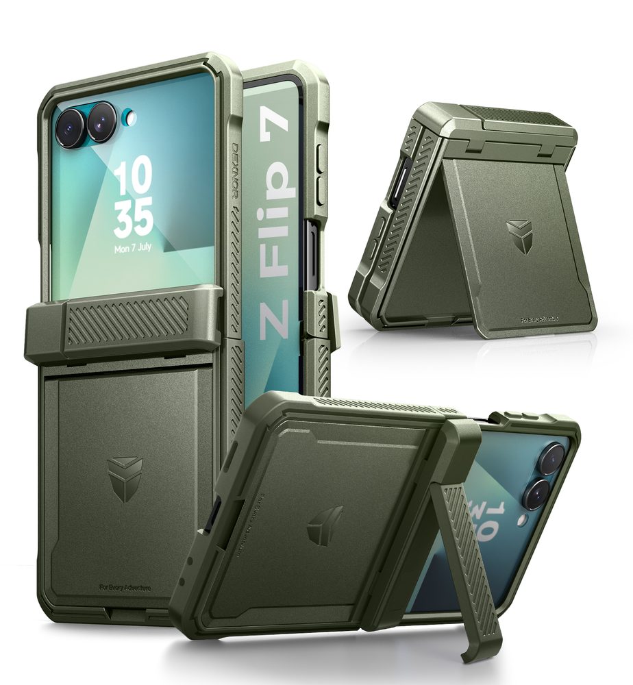 Levně Dexnor 360 Kickstand obal Samsung Galaxy Z Flip 7, zelený