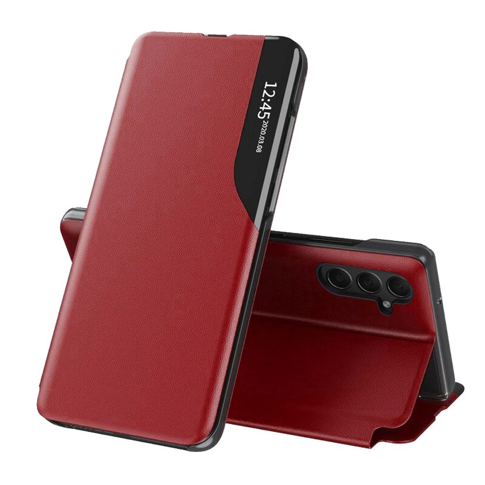 Levně Eco Leather View Case, Samsung Galaxy S25, červené