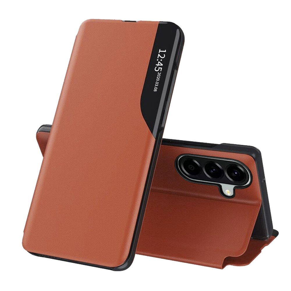 Levně Eco Leather View Case, Samsung Galaxy A37 5G, oranžové