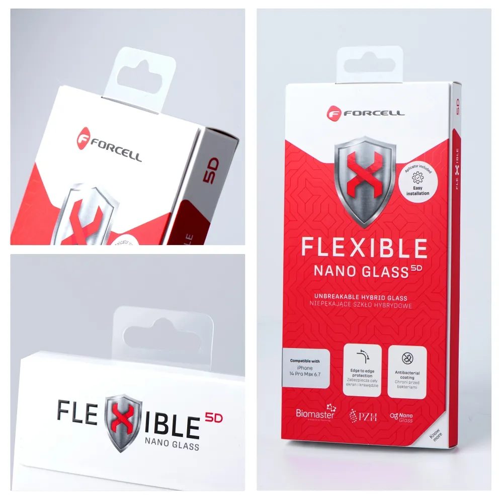 Hibridno Steklo Forcell Flexible Nano Glass, IPhone 15 Pro, Prozorno