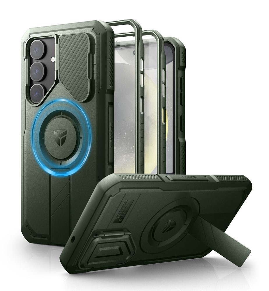 Dexnor MagSafe 360 Kickstand Camprotector Husă Samsung Galaxy S25 Plus, verde
