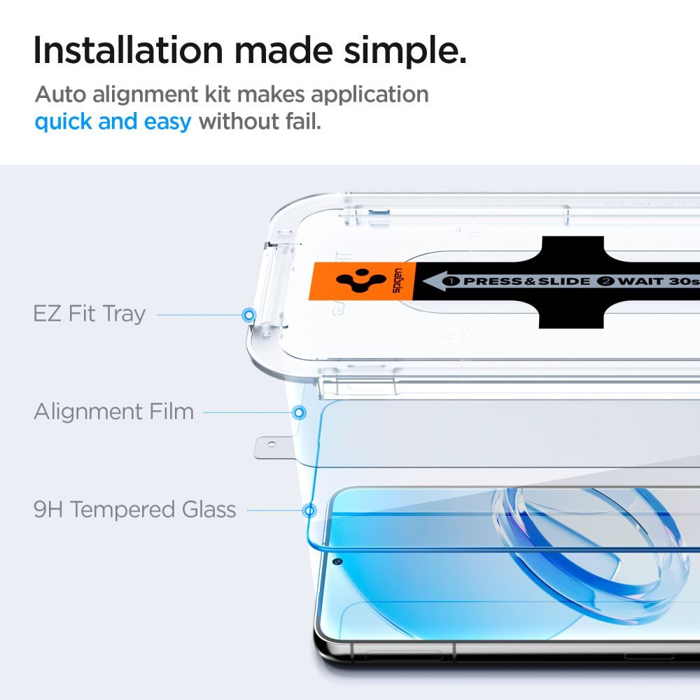 Spigen Glass.TR EZFit S Aplikátorem, 2 Kusy, Tvrzené Sklo, Samsung Galaxy S23