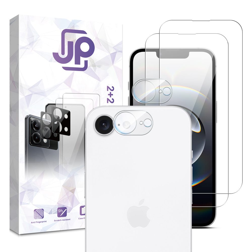 JP Kombó csomag, 2 edzett üveg és 2 kamera lencse védő, iPhone 16e