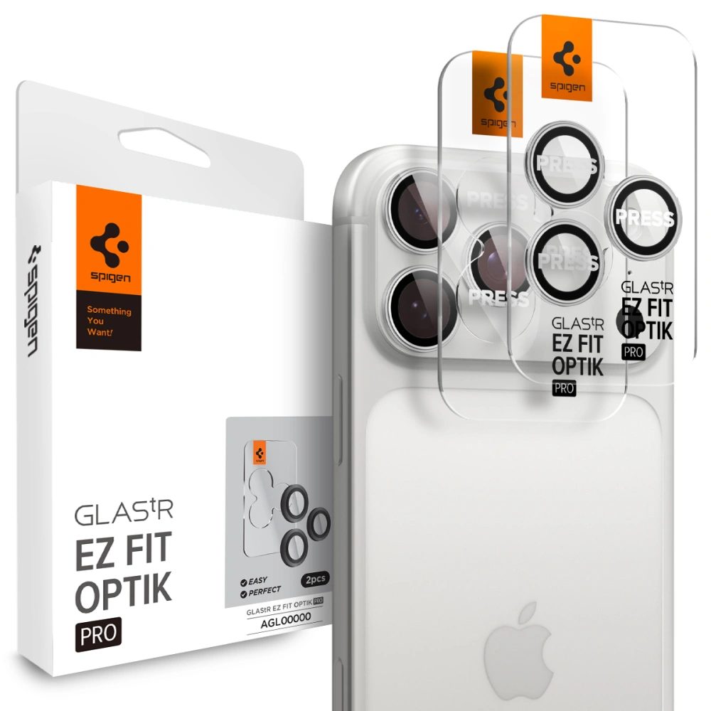Levně Spigen Optik.TR Ez Fit ochrana fotoaparátu, 2 kusy, iPhone 16 Pro / Max / 17 Pro / Max, stříbrná