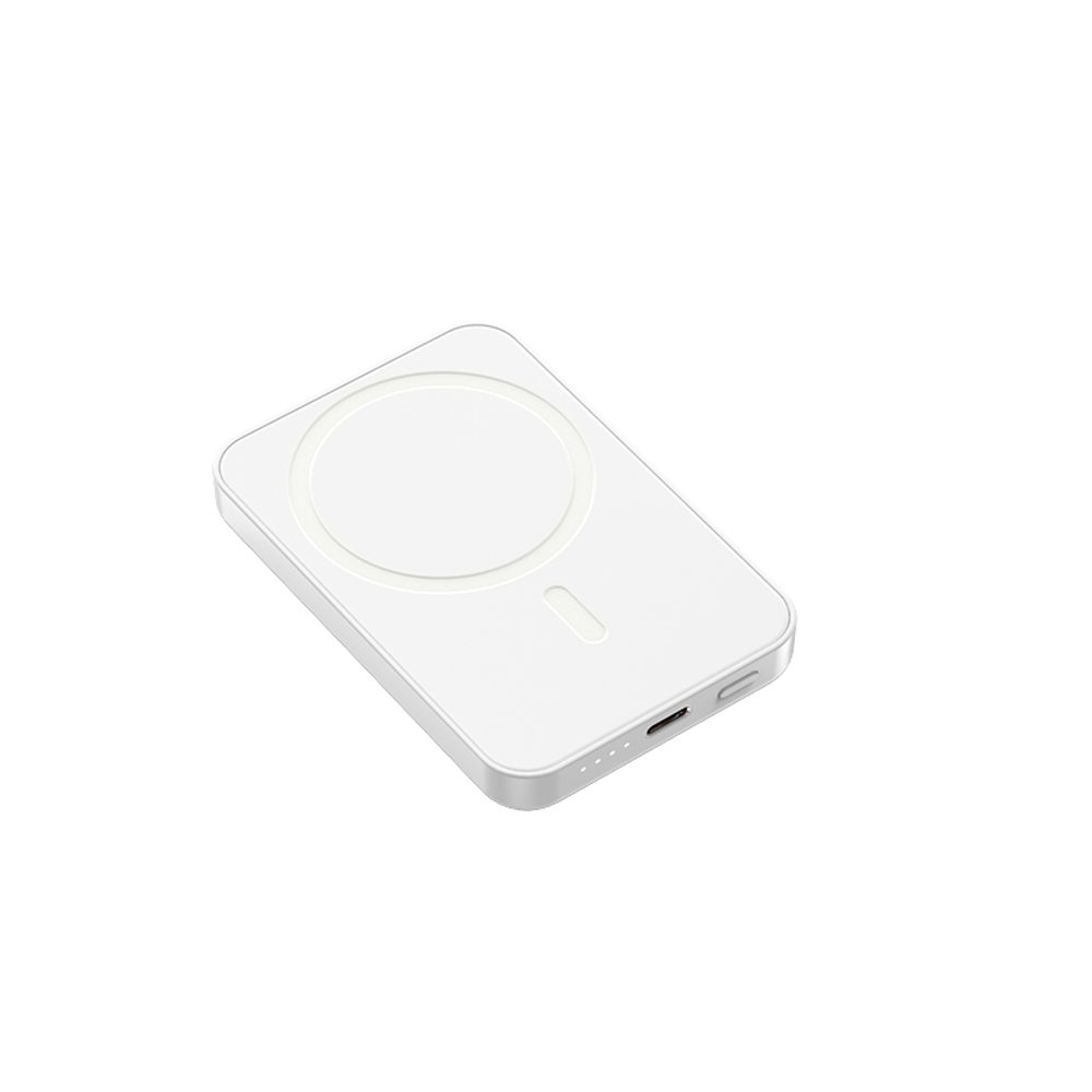 Magsafe bezdrátová powerbanka, 5000mAh, PD22,5W, ABS, bílá