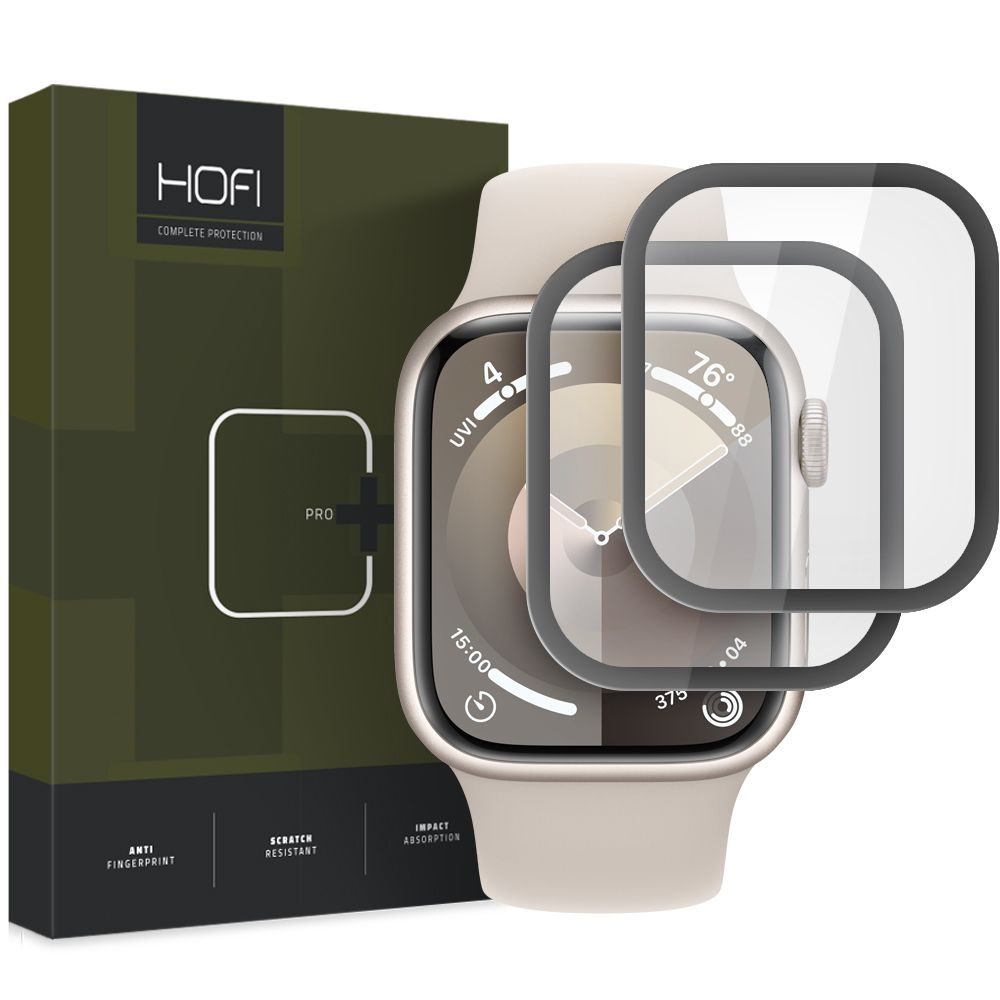 Hofi Pro+ Hybridné sklo, Apple Watch 7 / 8 / 9 (41 mm), čierne, 2 kusy