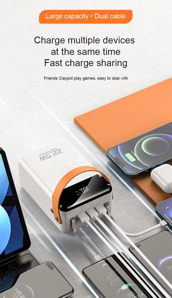 Powerbanka 100 000 mAh, 22,5W Super Fast Charge, čierna