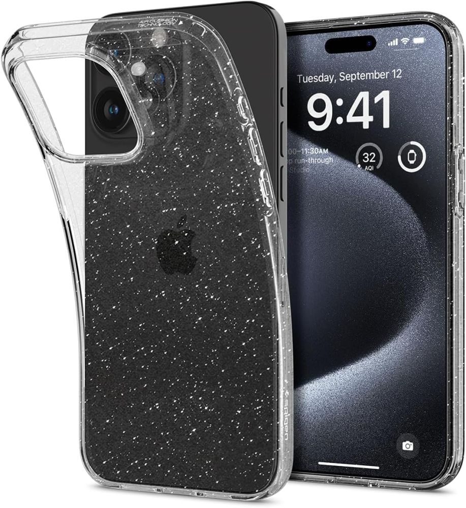 Spigen Liquid Crystal kryt na mobil, iPhone 15 Pro, Glitter Crystal