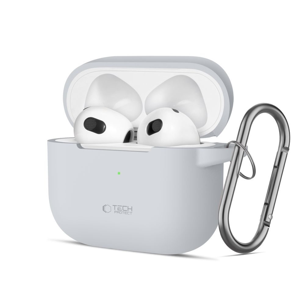 Levně Tech-Protect Silikonové pouzdro, Apple AirPods 3, šedé