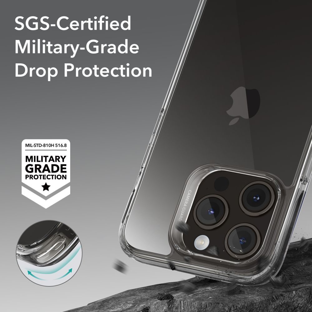 ESR Ice Shield Obal, IPhone 15 Pro, Priehľadný