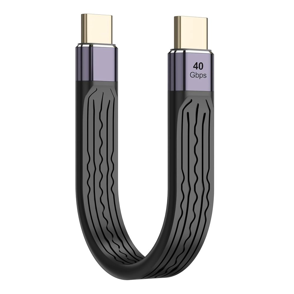 Alogy USB-C - USB-C kábel, 13,7cm, fekete
