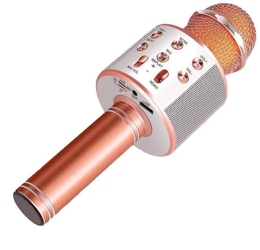 Vezeték Nélküli Mikrofon Karaoke Lejátszásvezérlővel, Rózsaszín