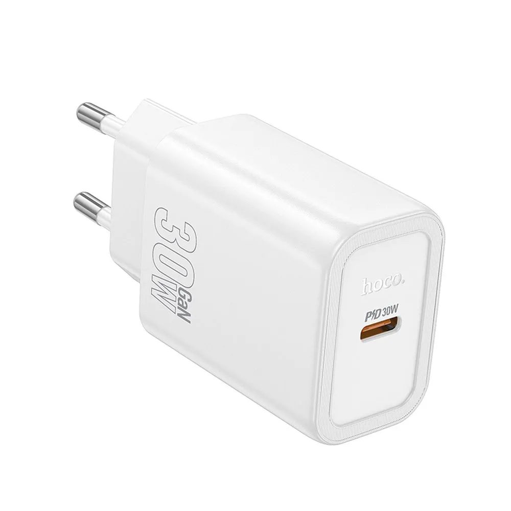 Levně Hoco Síťová nabíječka N62 USB-C, PD QC 30W, bílá