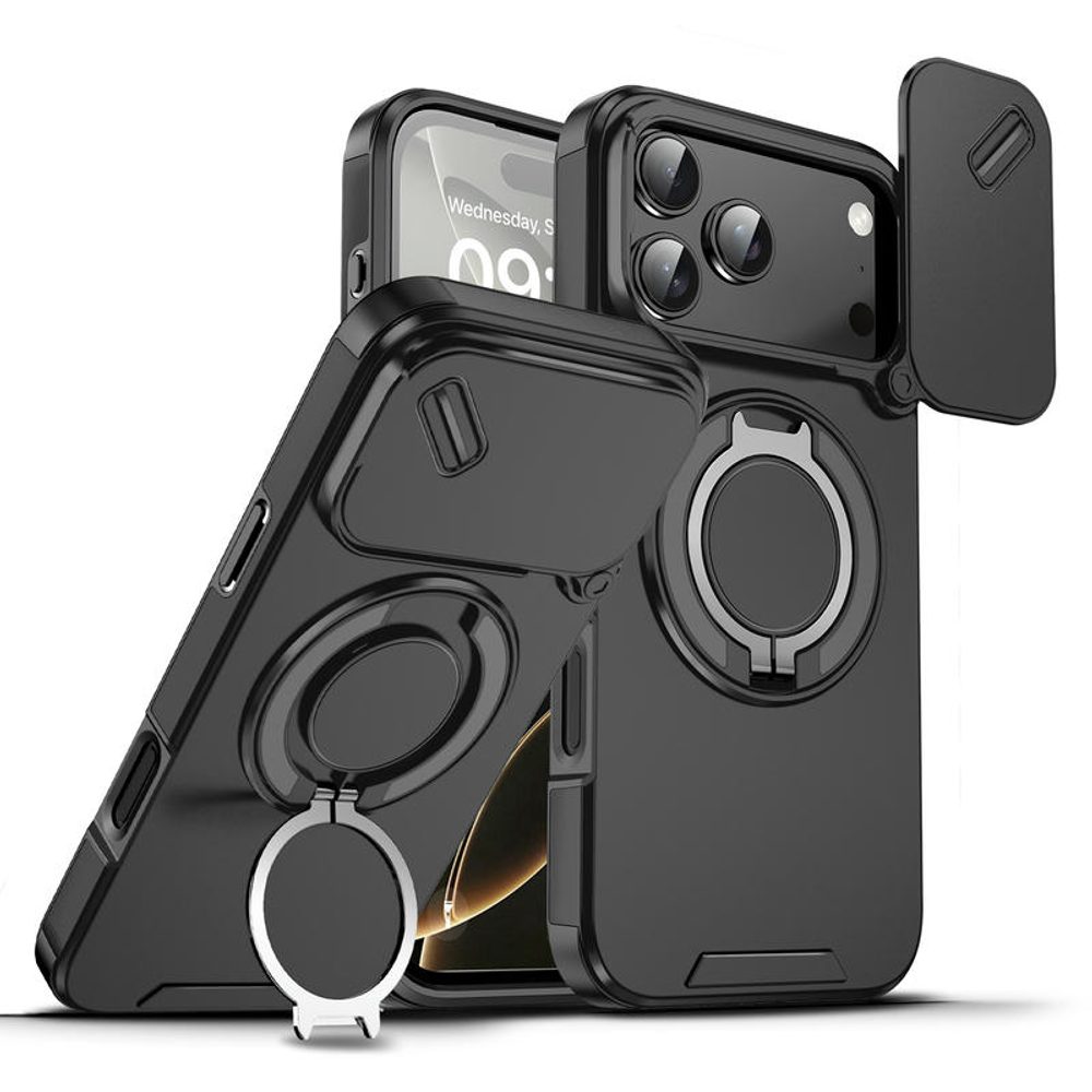 Camslide Stand obal, iPhone 17 Pro Max, čierny