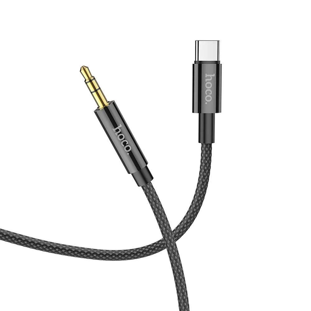 Cablu Hoco UPA19 USB-C - Jack AUX 3,5 mm, 1 m, negru