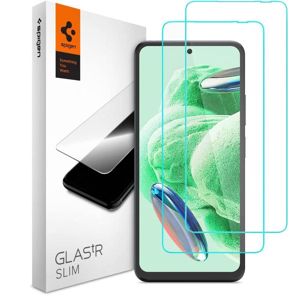 Spigen Glas.Tr Slim, Folie De Sticlă Securizată 2 Bucăți, Xiaomi Redmi Note 12 5G / Poco X5 5G