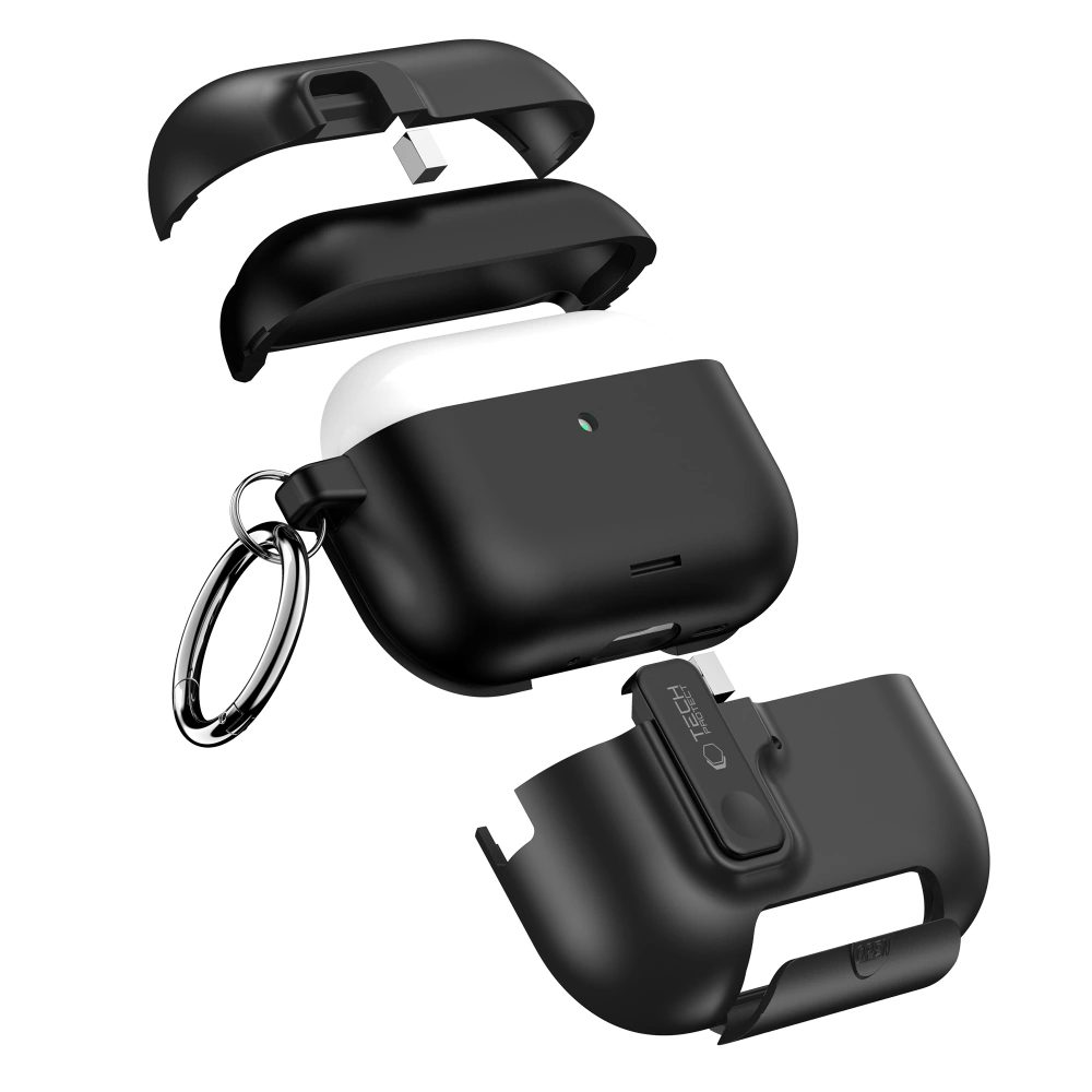 Tech-Protect Slim Hook puzdro, Apple AirPods Pro 3, čierne