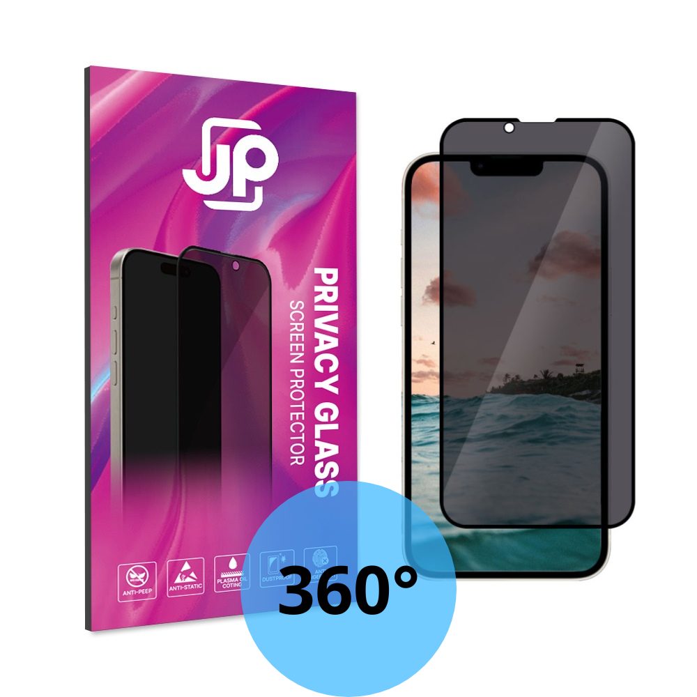 Levně JP 4-Way Privacy 360° Tvrzené sklo, iPhone 15, černé