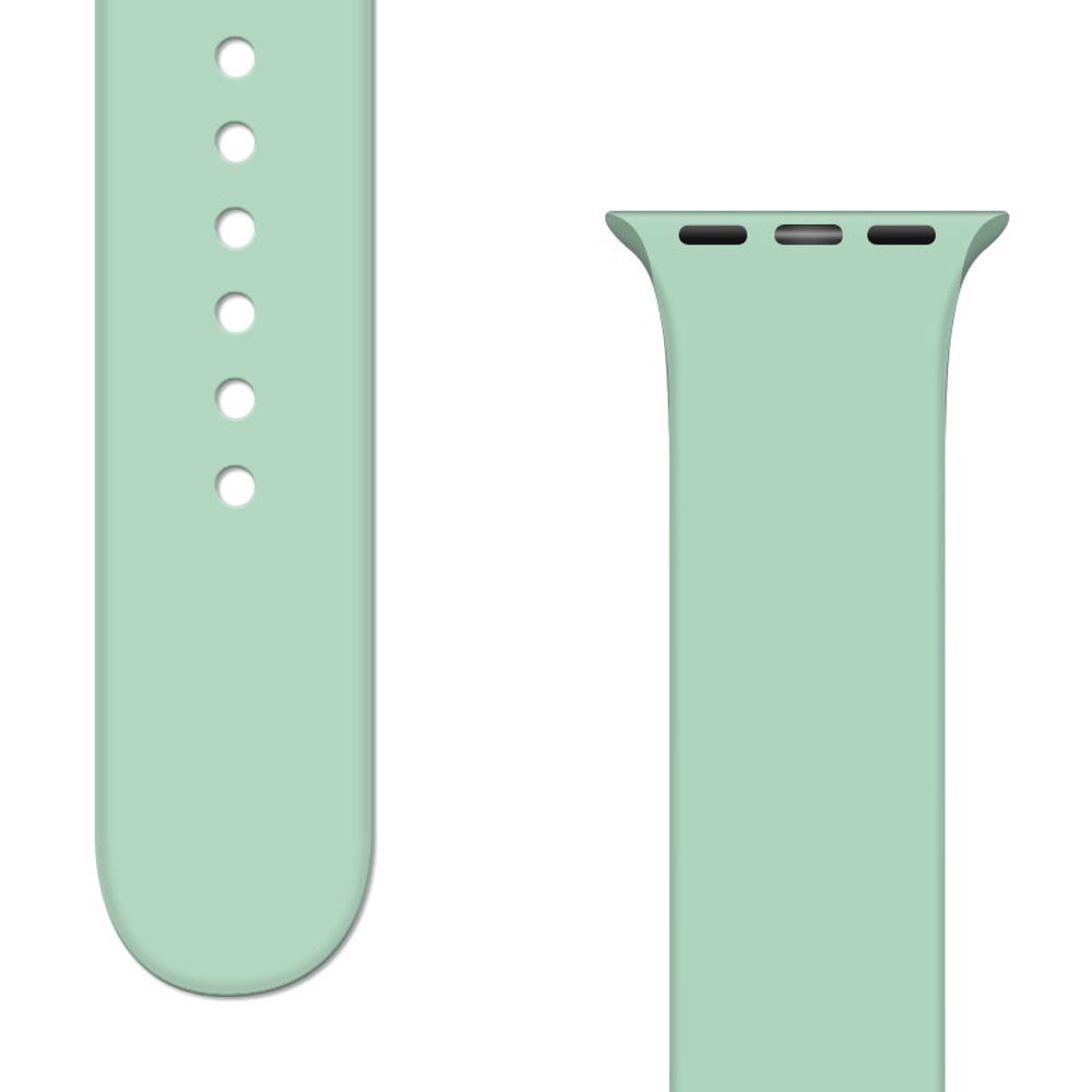 Levně Silikonový řemínek APS Apple Watch 2 / 3 / 4 / 5 / 6 / 7 / 8 / SE 1 / 2 / 3 (42, 44, 45 mm), světle zelený