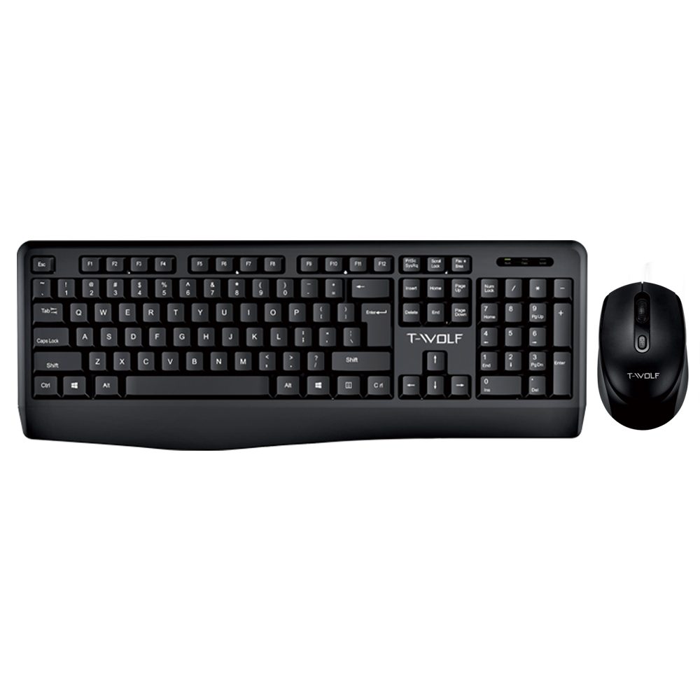 Levně Bezdrátová sada klávesnice a myši T-WOLF TF100, minimalistický design, tichý chod, 2.4 GH