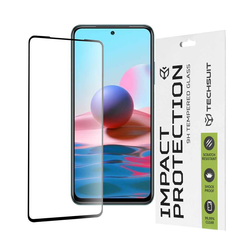 Techsuit 111D Tvrzené Sklo, Xiaomi Redmi Note 10 4G / Note 10S / Poco M5s, černé