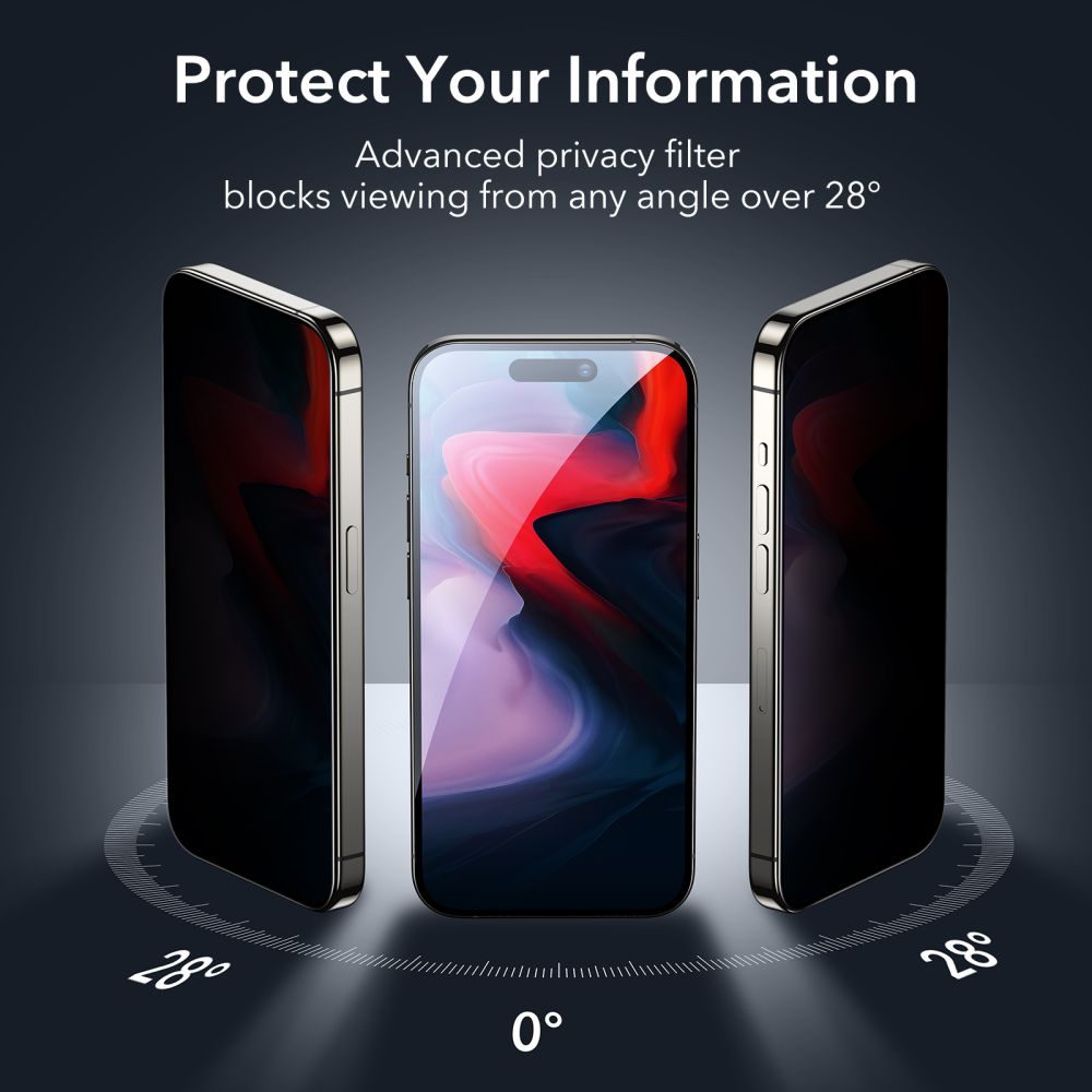 Privacy ESR Zaščitno Kaljeno Steklo, IPhone 15 Pro Max