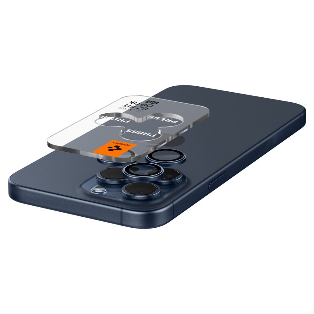 Spigen Optik.TR Ez Fit ochrana fotoaparátu, 2 kusy, iPhone 14 Pro / Max / 15 Pro / Max / 16 Pro / Max / 17 Pro / Max, modrá