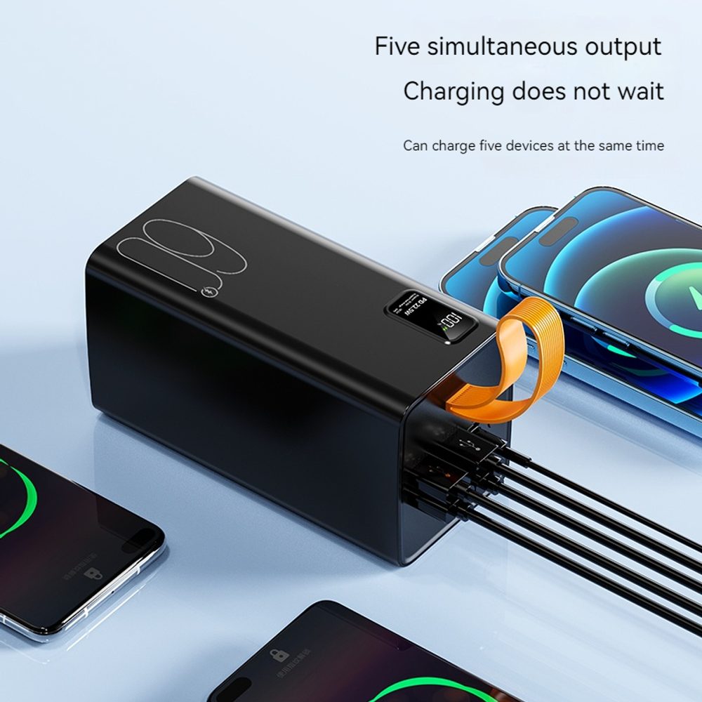 Powerbanka 60000mAh, PD 22,5W, QC3.0, černá