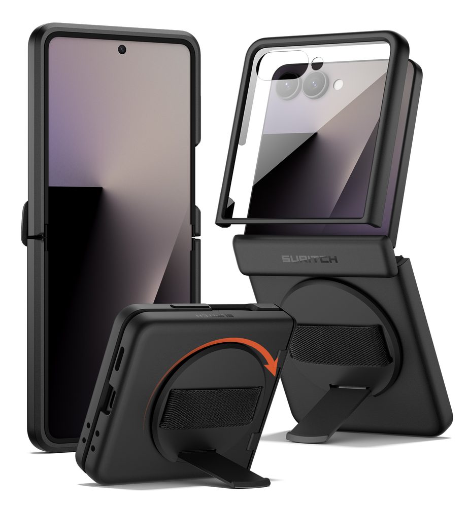 Suritch 360° Kickstand obal Samsung Galaxy Z Flip 7, černý