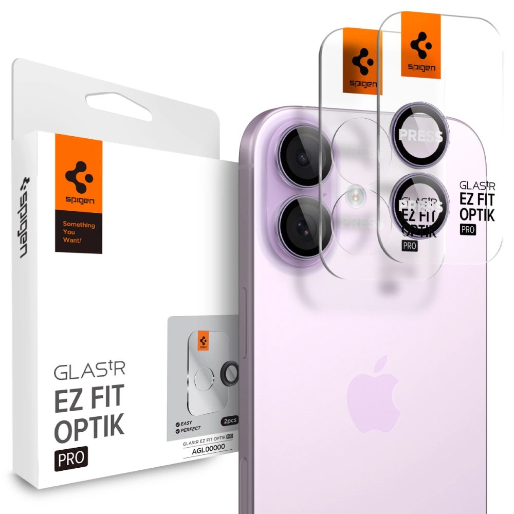 Levně Spigen Optik.TR Ez Fit ochrana fotoaparátu, 2 kusy, iPhone 16 / 16 Plus / 17, fialová