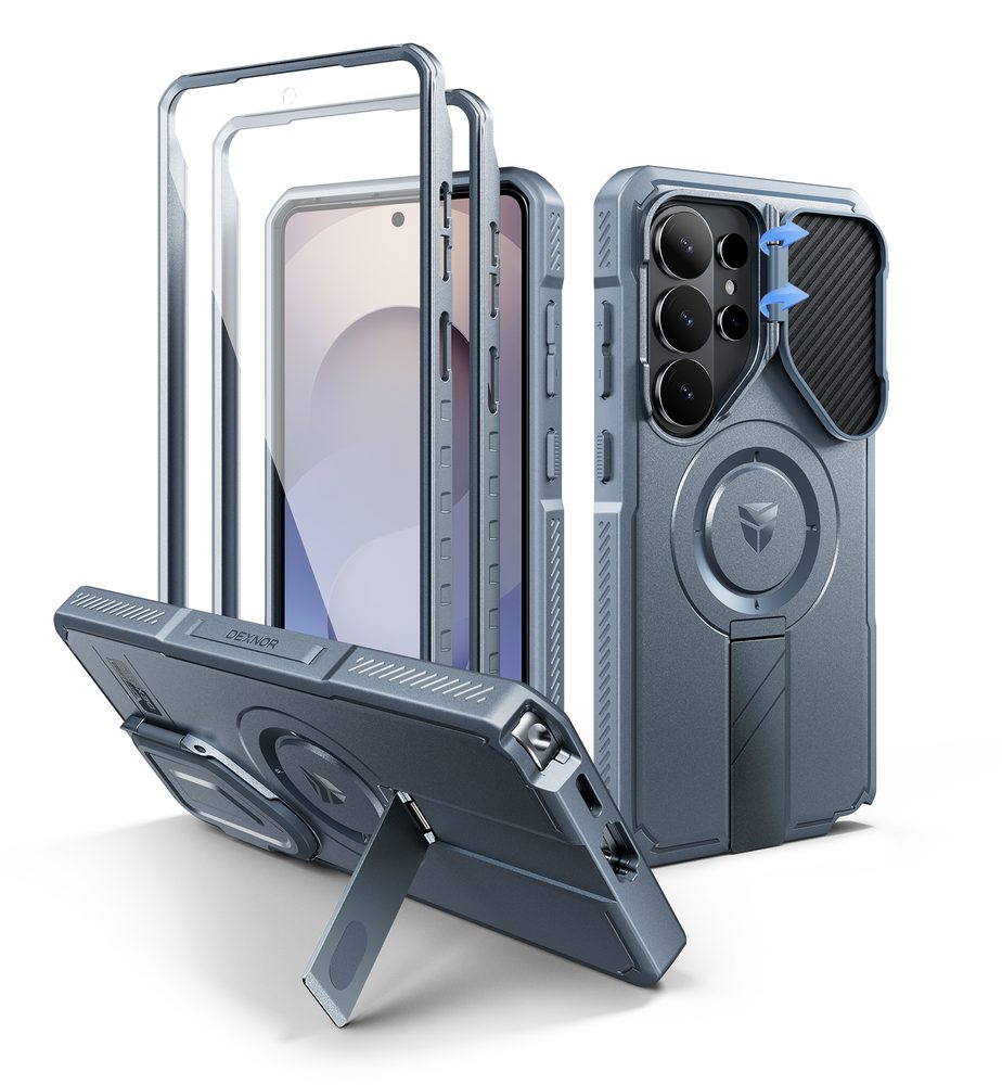 Levně Dexnor MagSafe 360 Kickstand Camprotector obal Samsung Galaxy S26 Ultra, modrý